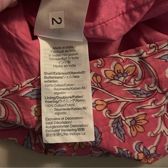 Crew Size 0 Embroidered Romper In Pink Vines Block Print Summer Tassel Floral - Picture 8 of 15